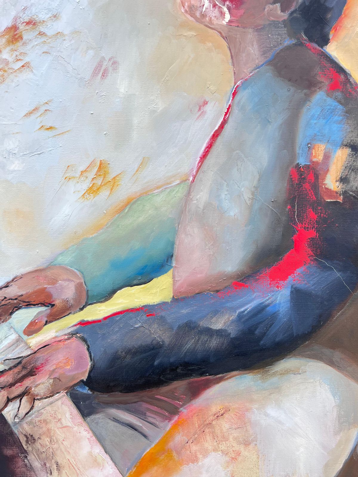 Jacqueline Verdet (1931 2023)huge French Contemporary Modernist Abstract Oil Painting The Piano Player photo Art