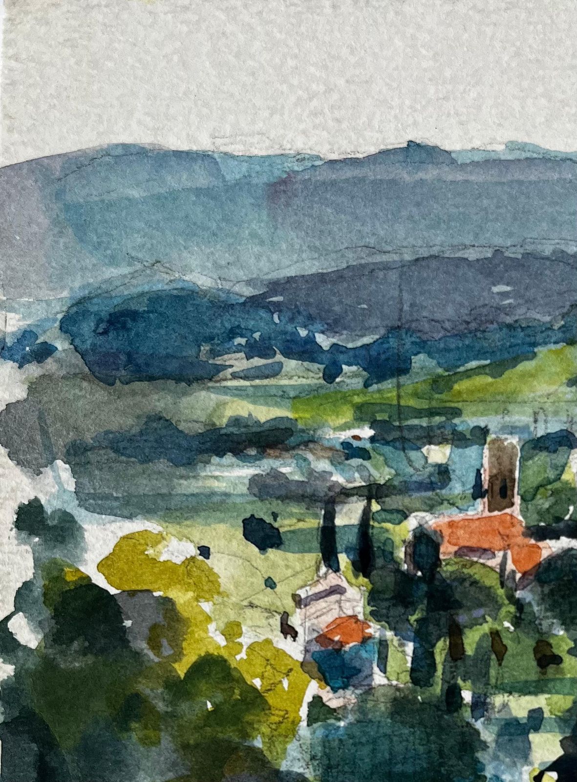 Pierre Neveuview Of Châteauneuf Provence Village Landscape French Post Impressionist photo for sale