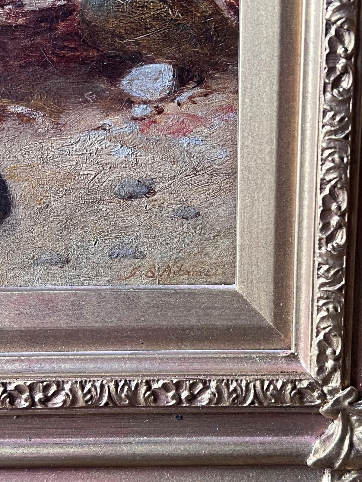 James Seymour Adamsfine 1880's British Signed Oil Painting Old Fisherman Sailor Standing On Beach photo vinterior
