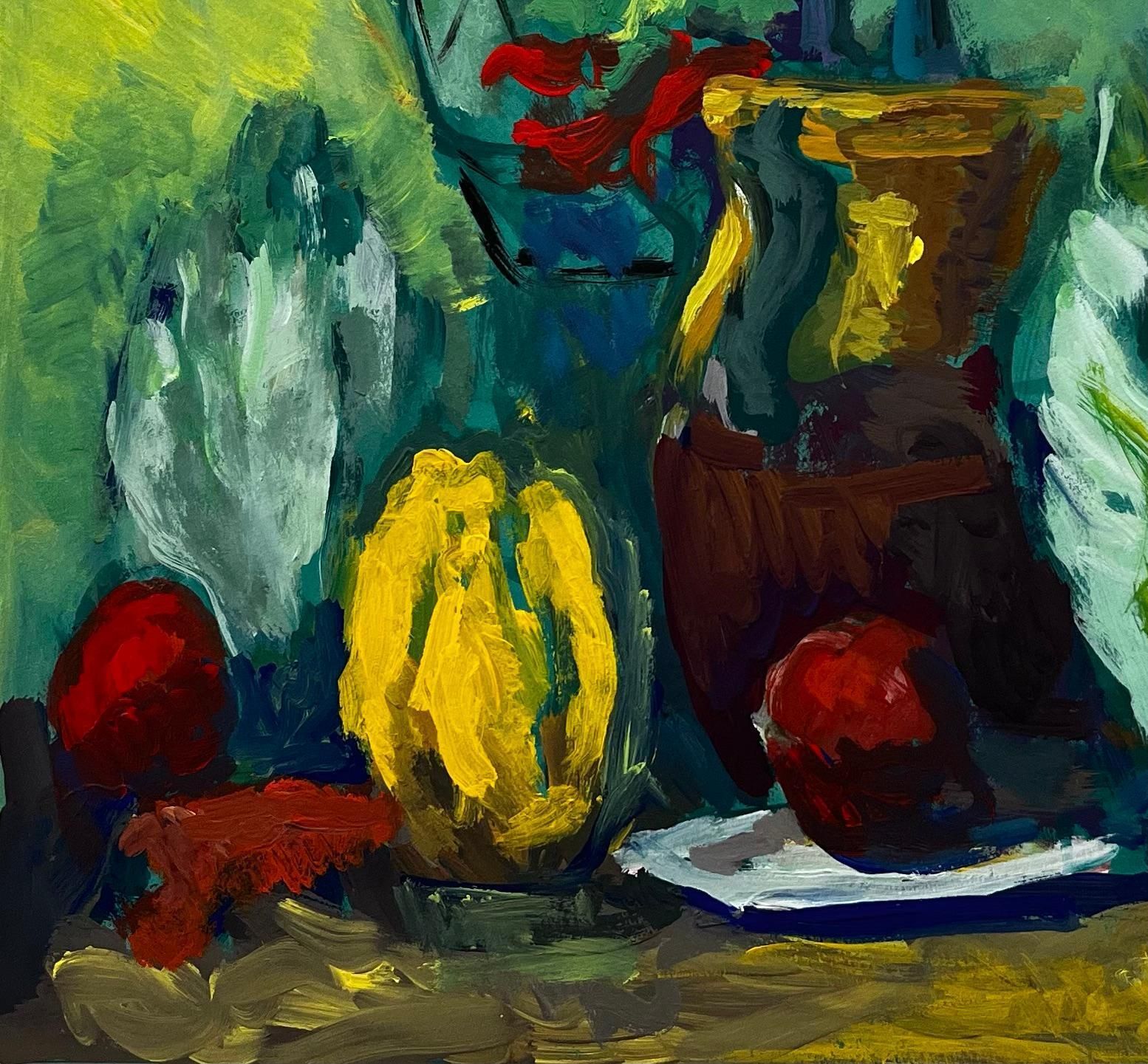 Guy Nicodlush French Modernist Still Life With Bottle Lemons Cabbage Leaves photo Art