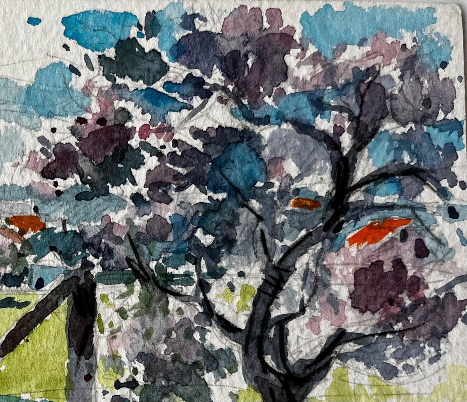Pierre Neveufrench Countryside Church And Blossom Tree Landscape Post Impressionist photo Art
