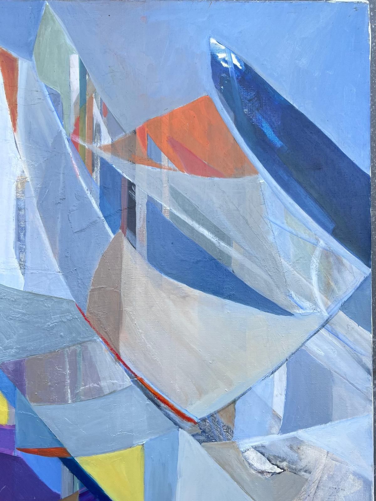 Jacqueline Verdet (1931 2023)huge French Contemporary Modernist Abstract Oil Painting Multi Colors photo for sale