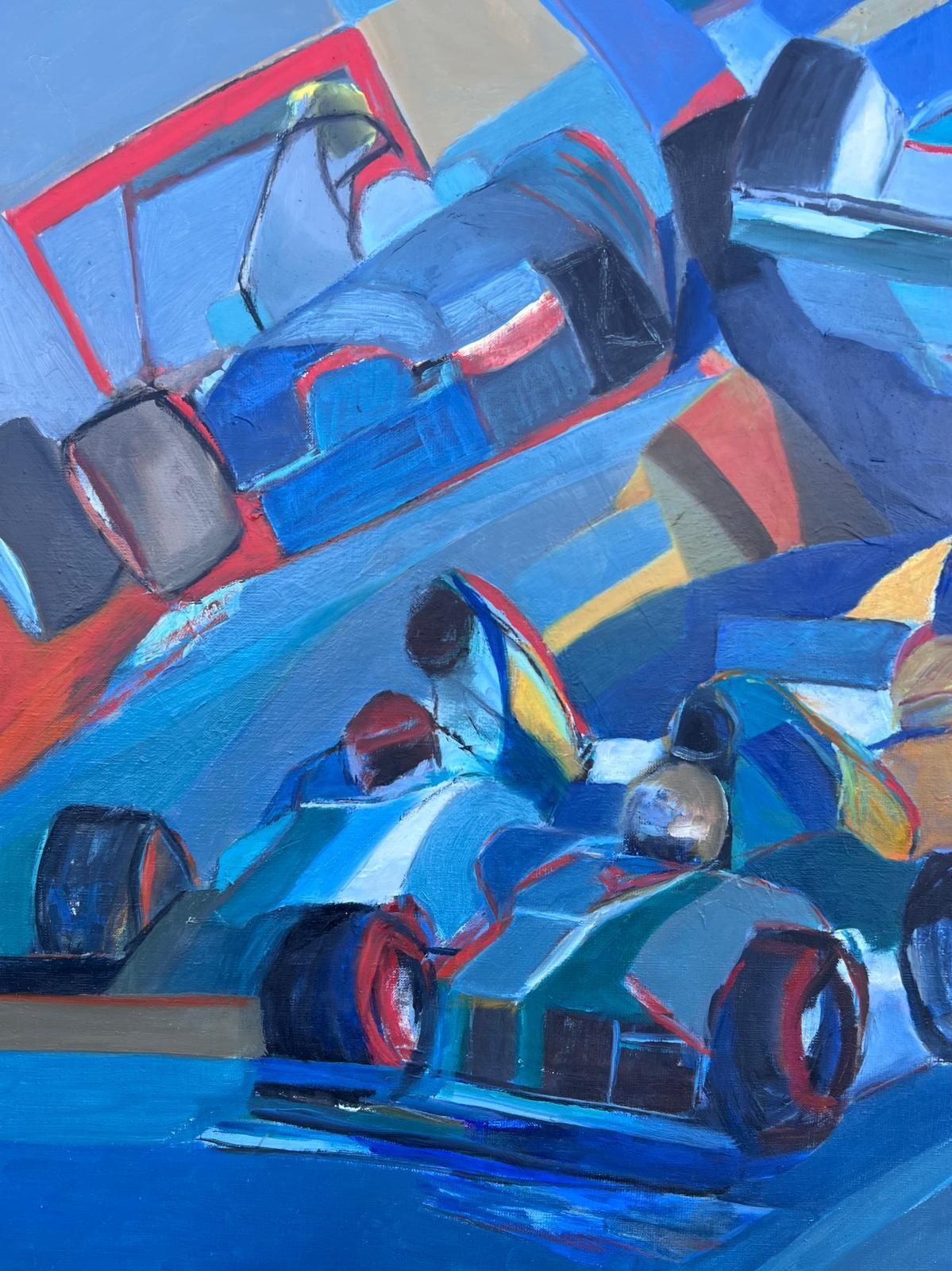 Jacqueline Verdet (1931 2023)huge French Contemporary Modernist Abstract Oil Painting Formula 1 Motor Racing photo 2341.0