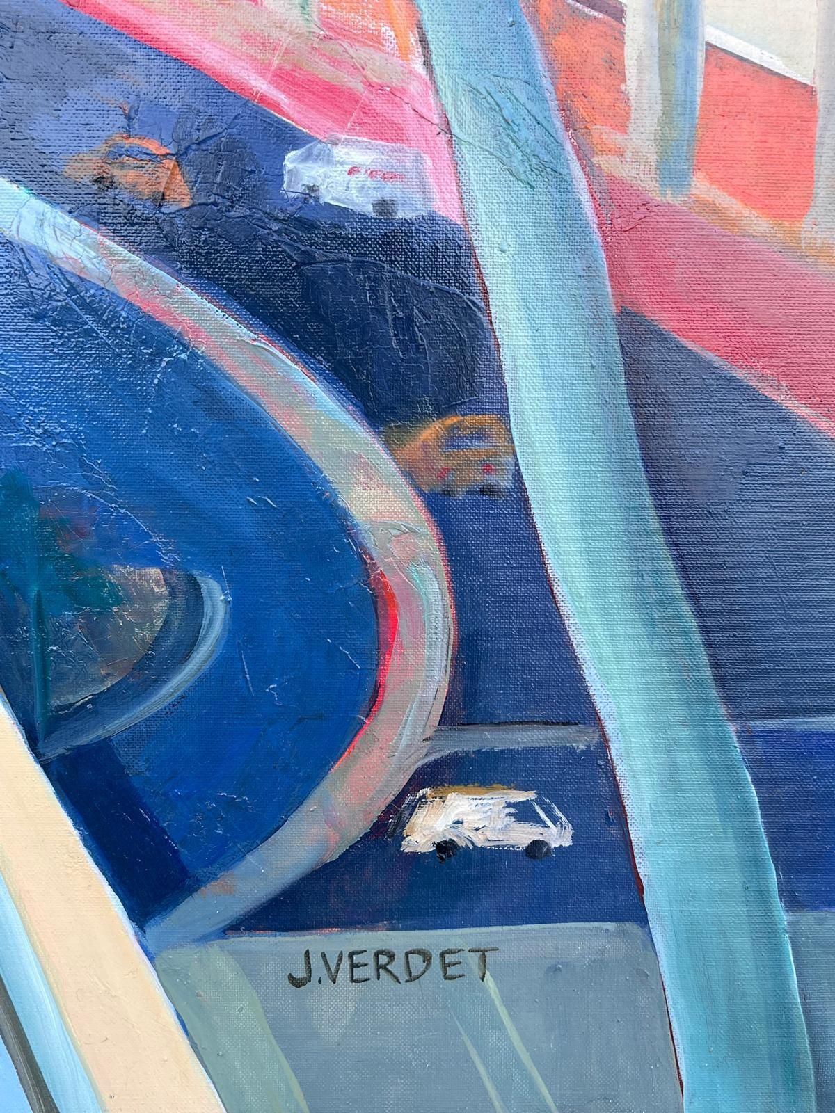 Jacqueline Verdet (1931 2023)huge French Contemporary Modernist Abstract Oil Painting Urban Jungle photo vintage