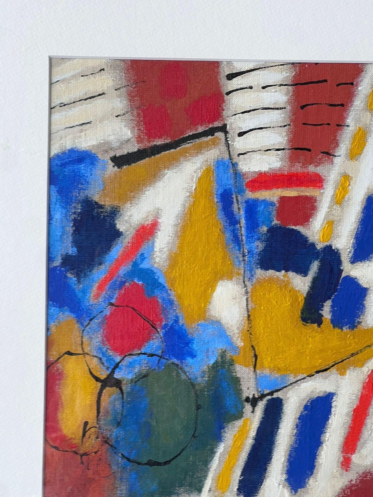 French Contemporarybright French Modernist Cubist Signed Oil Painting Shapes And Form photo buy