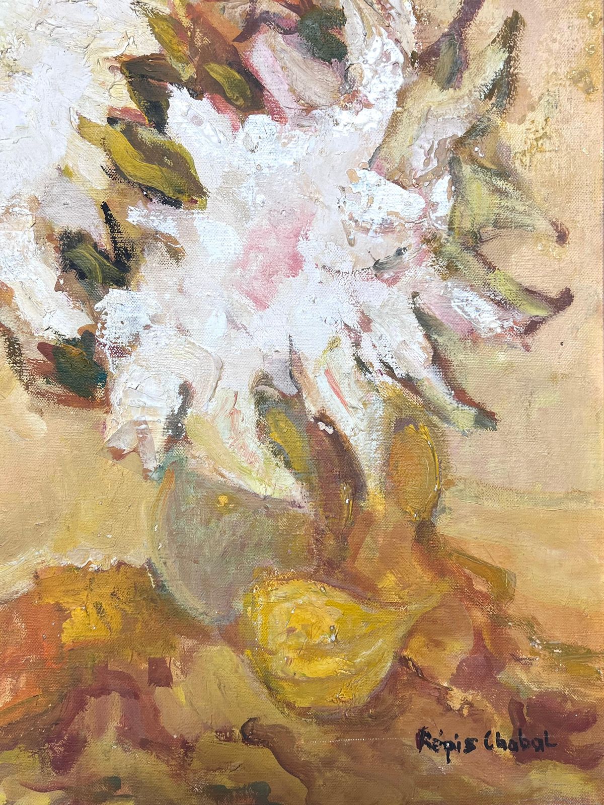 Regis Chaballarge French 20th Century Post Impressionist Signed Oil Sunflowers Still Life photo 835.0