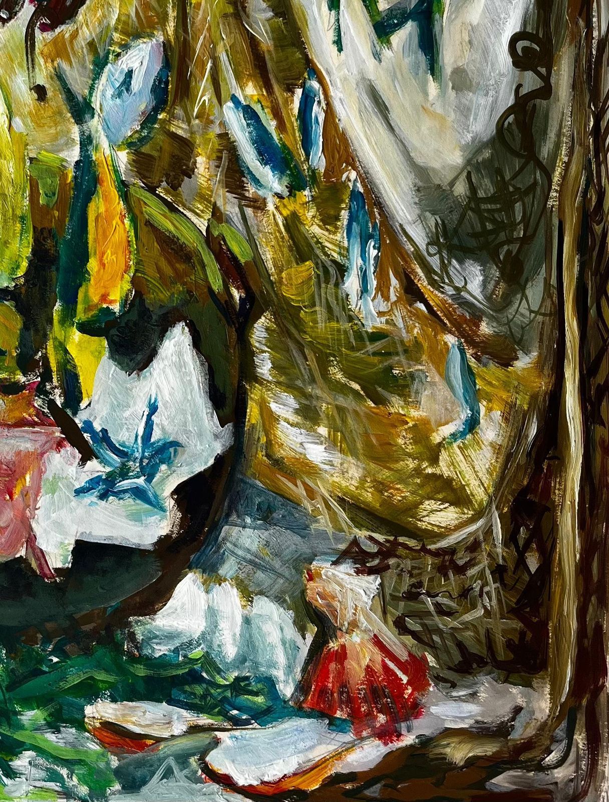 Guy Nicodstill Life With Shells And Yellow Birds French Modernist Gouache photo 561.0