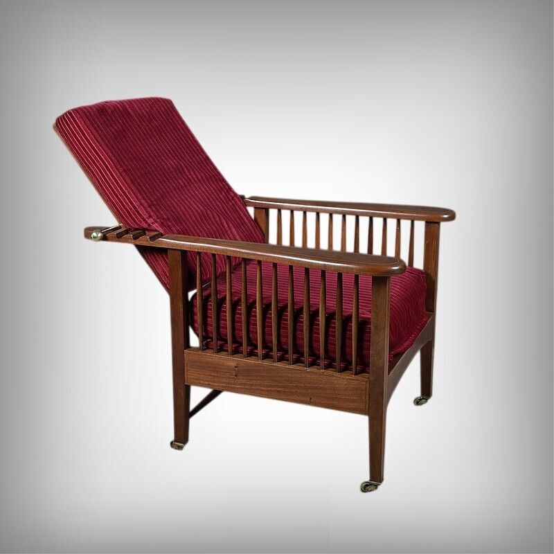 Morris Armchair In Mahogany  Arts And Crafts Style  Early 20th Century photo furniture