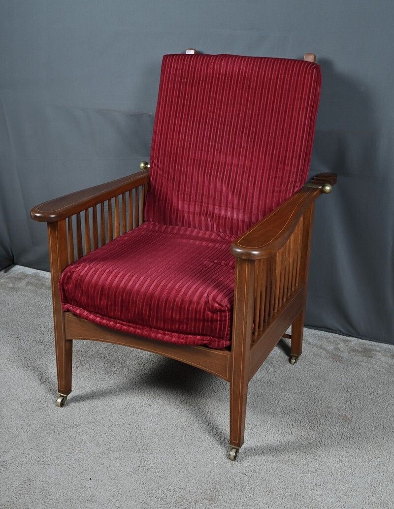 Morris Armchair In Mahogany  Arts And Crafts Style  Early 20th Century photo Furniture