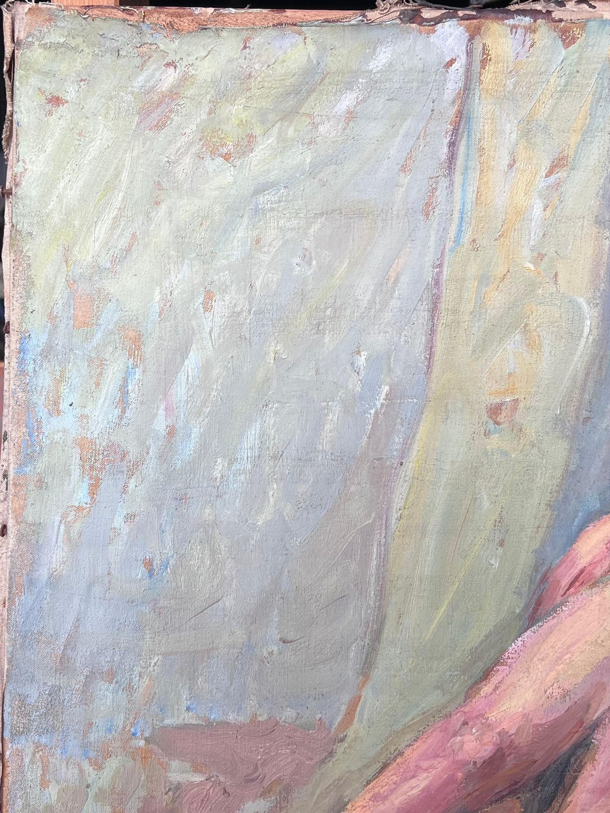 Suzanne Dinkesnude Study Of A Lady Posed On A Chair Mid Century French Painting1950's photo 695.0
