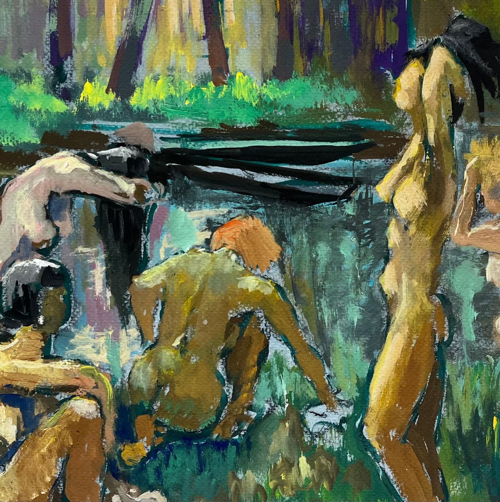 Nude Bathers By The River French Modern Oil Painting By Guy Nicod photo buy
