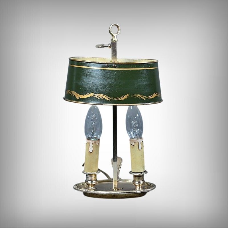 Pair Of Brass Bouillotte Lamps Empire Style  Early 20th Century photo furniture