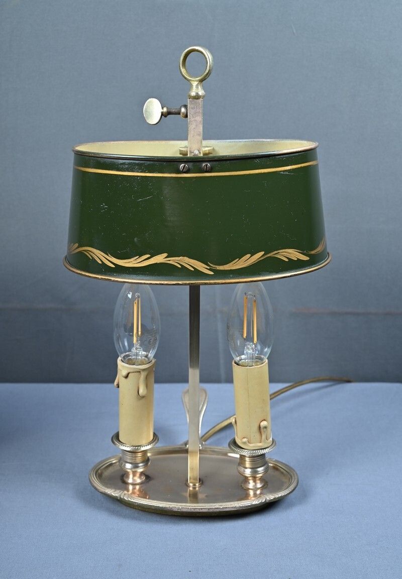 Lighting Pair Of Brass Bouillotte Lamps Empire Style  Early 20th Century photo