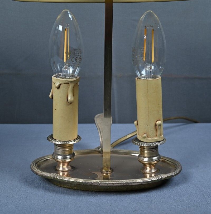 1210.0 Pair Of Brass Bouillotte Lamps Empire Style  Early 20th Century photo