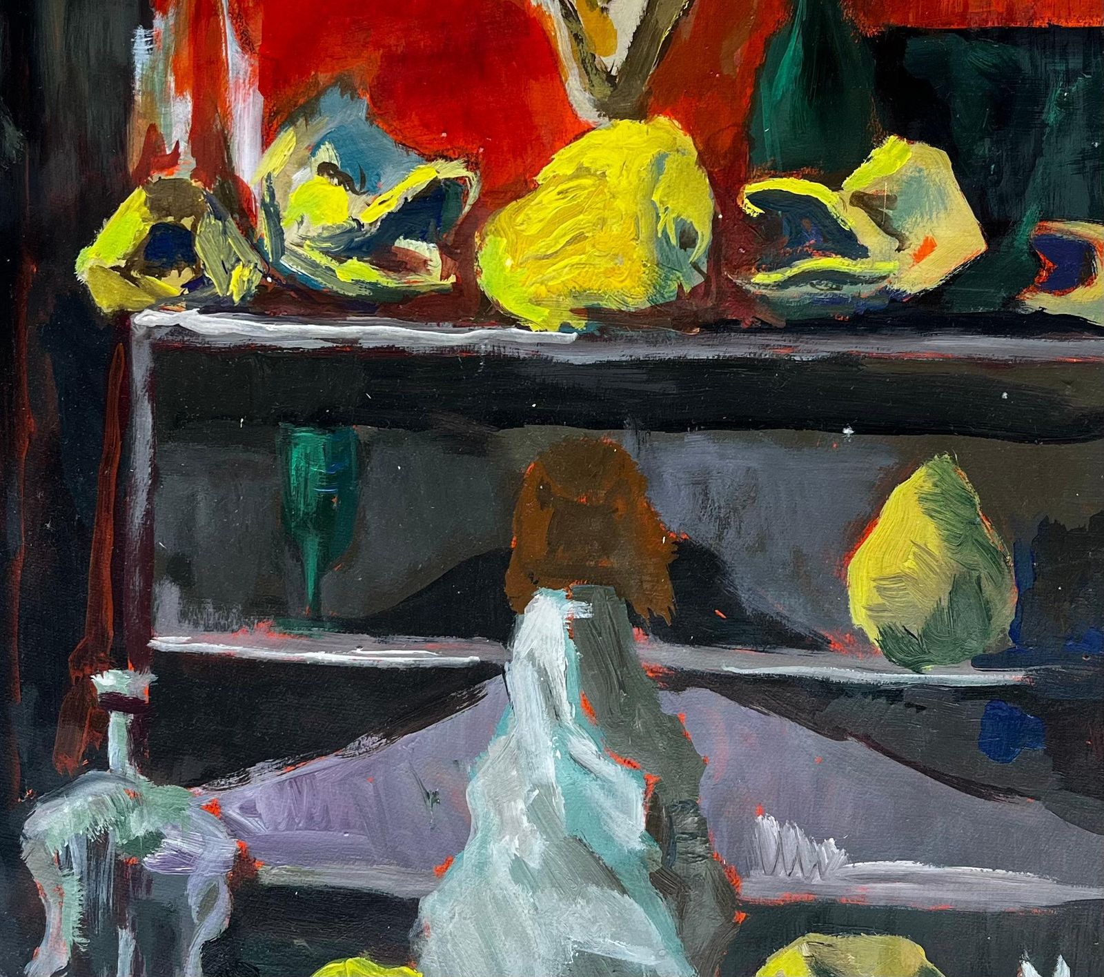 Still Life With Lemons And Bottles French Modern Oil Painting By Guy Nicod photo buy