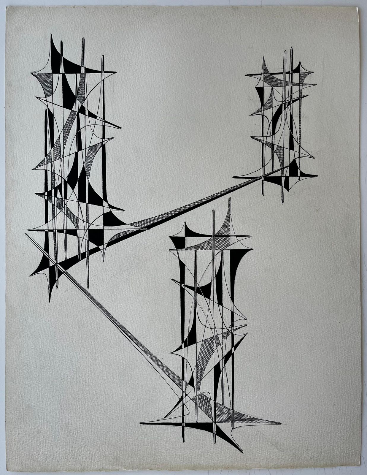 Serge Guerin (1916)geometric Study In Motion 1960s By Serge Guerin French B19161969 photo furniture