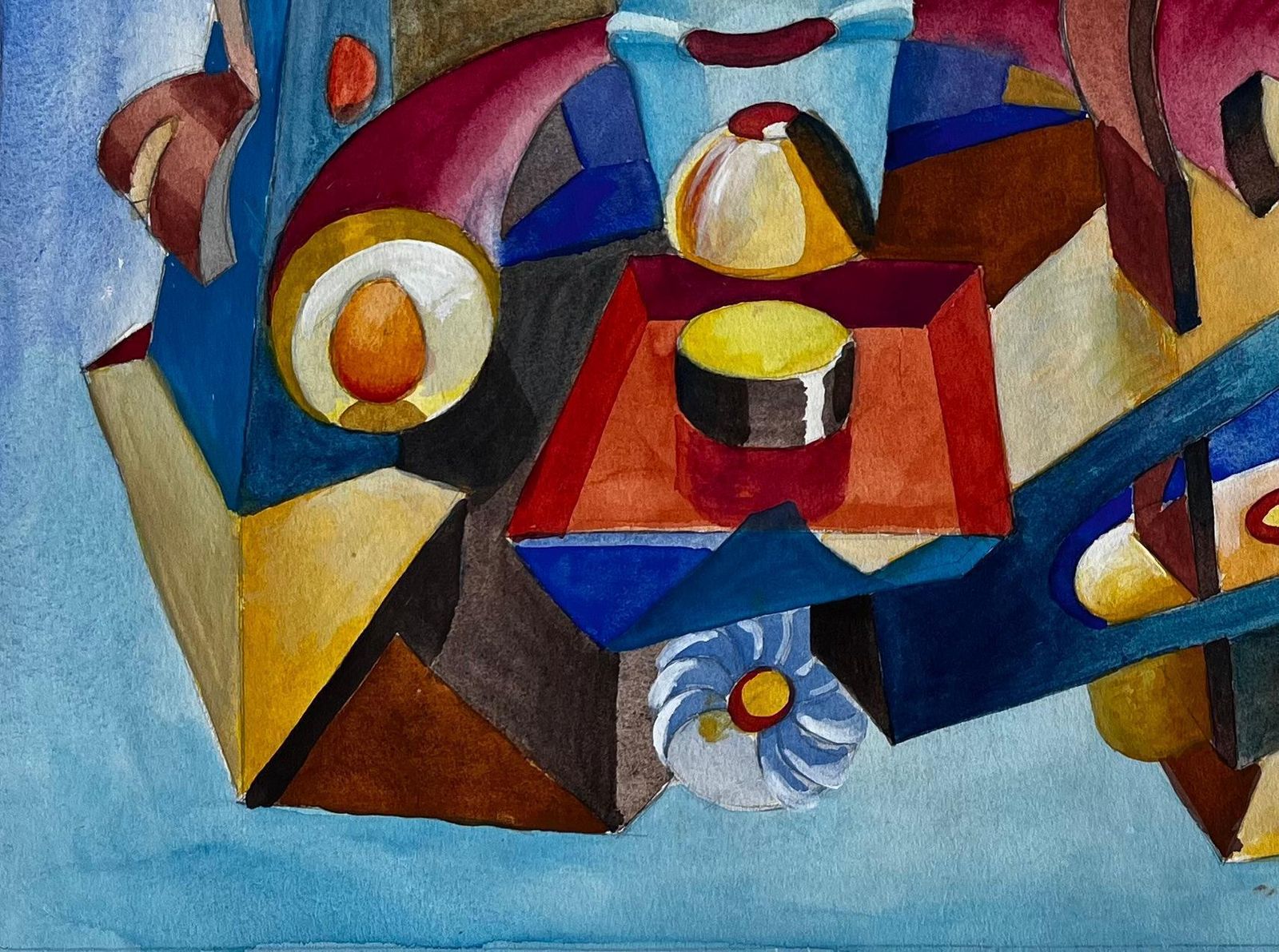 Abstract Interior Composition French Modernist Watercolour By Guy Nicod photo vinterior