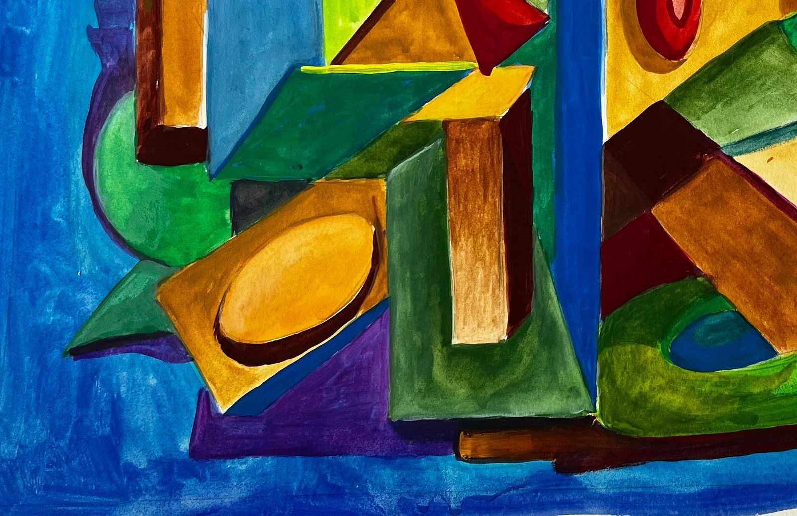 Architectural Rhythm French Modernist Gouache By Guy Nicod photo Art