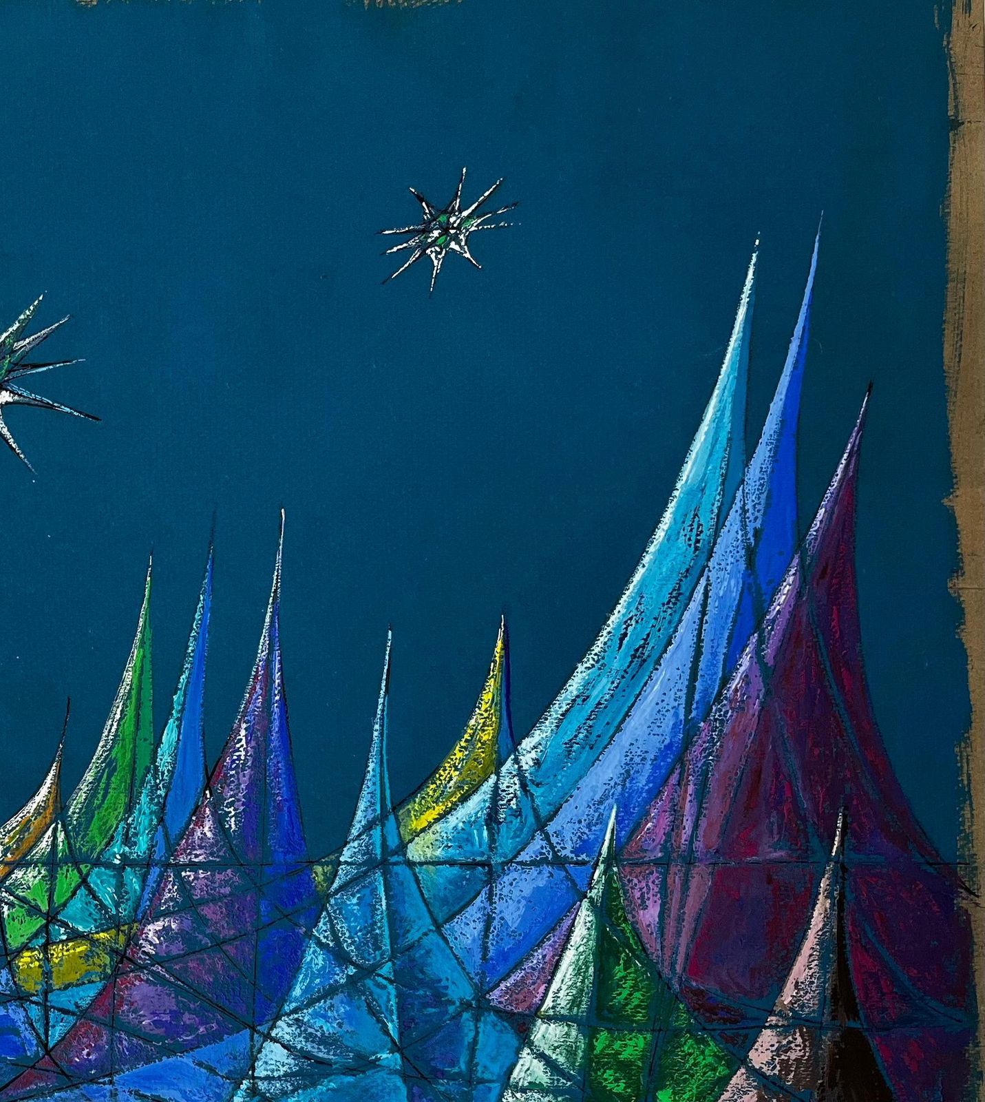 Serge Guerin (1916)mid Century French Abstract Seascape In Blue And Green Signed Sg photo Art