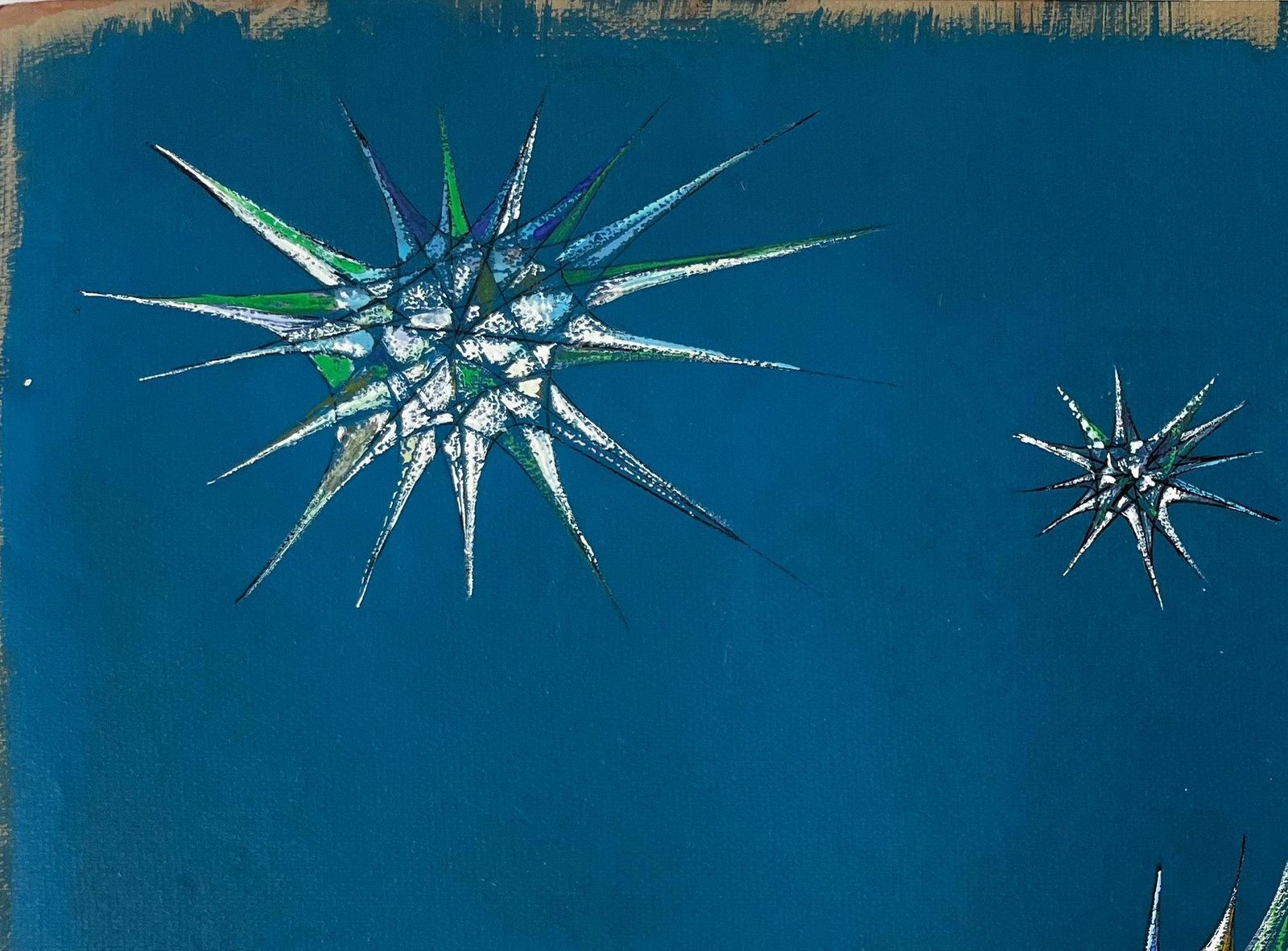 Serge Guerin (1916)mid Century French Abstract Seascape In Blue And Green Signed Sg photo 992.0