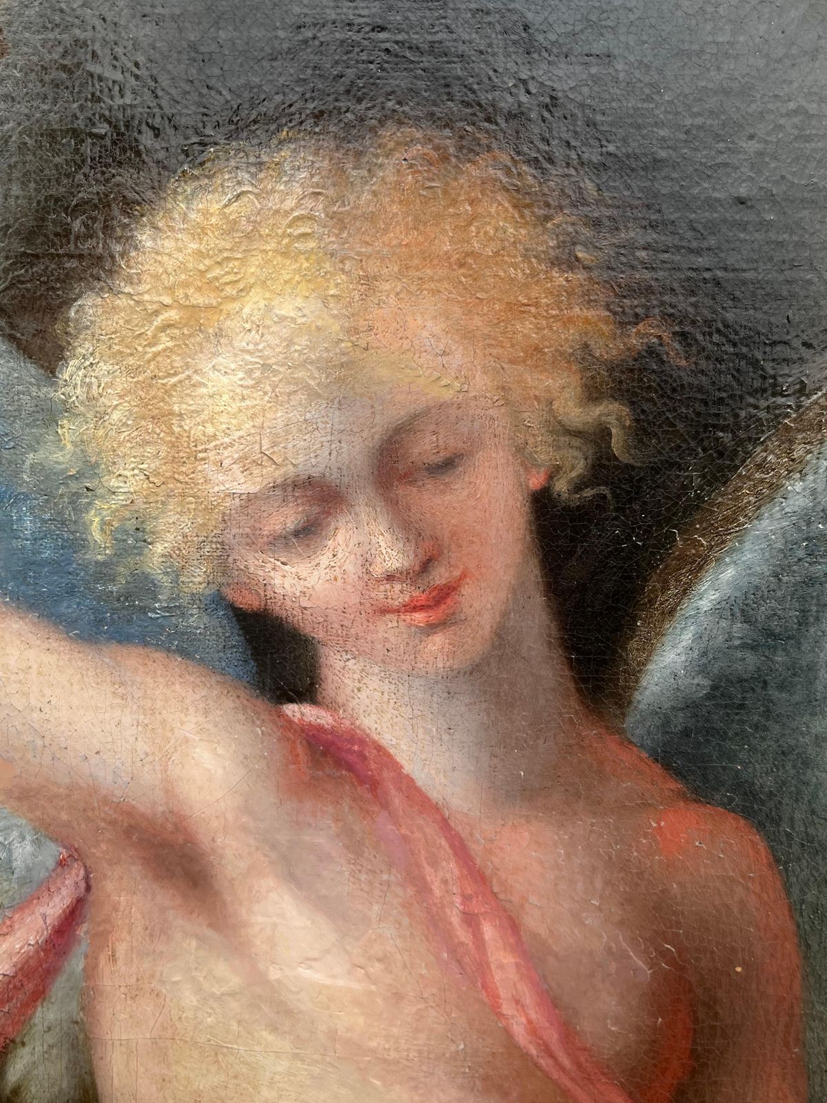 Florentine Schoolhuge 1700's Florentine Old Master Oil Painting Eros Triumph Over Pan Male Nudesc. 1700's photo 17199.0