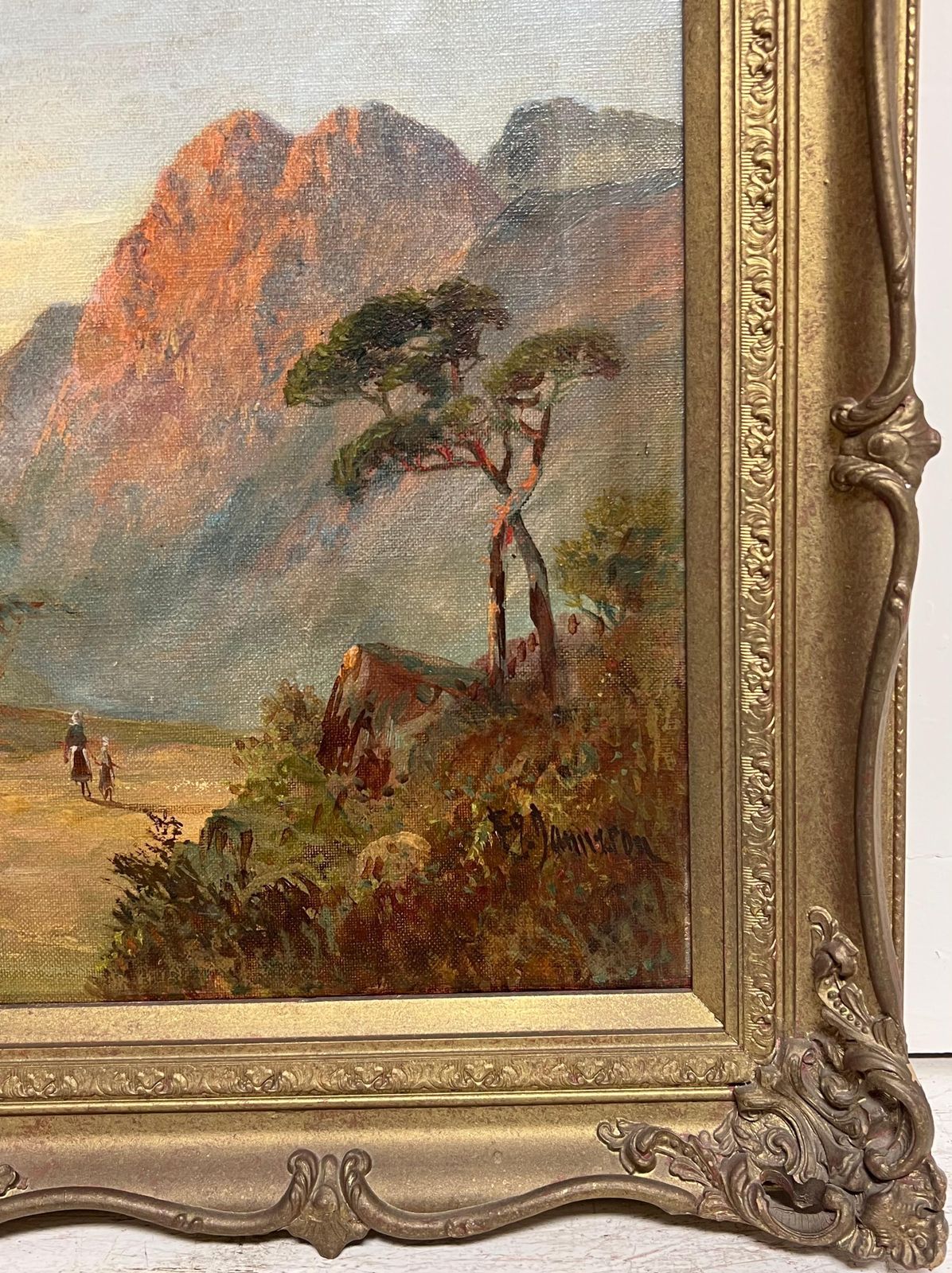 F. E. Jamiesonantique Oil Scottish Highlands Oil Painting The Pass At Killiecrankie Pitlochry1920's photo Art