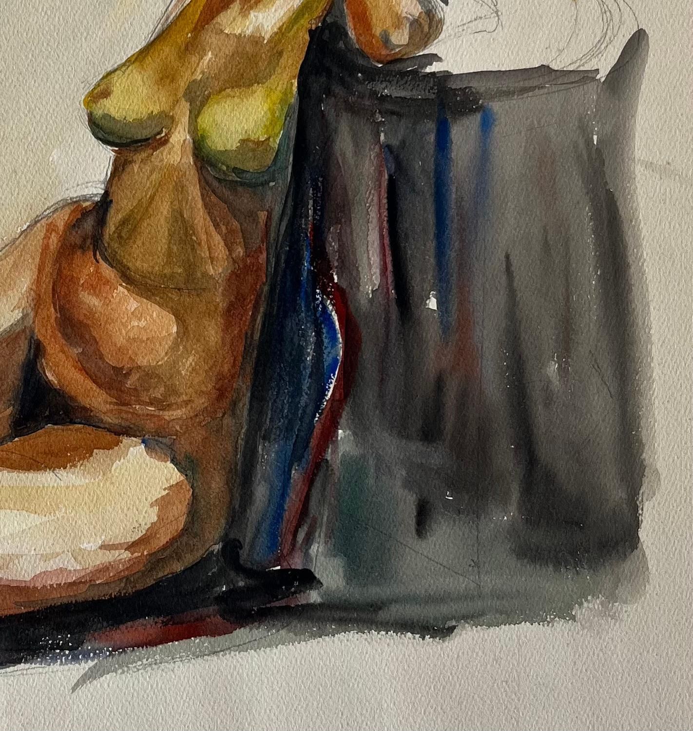 Seated Female Nude Study French Modernist Gouache On Paper By Guy Nicod photo Art