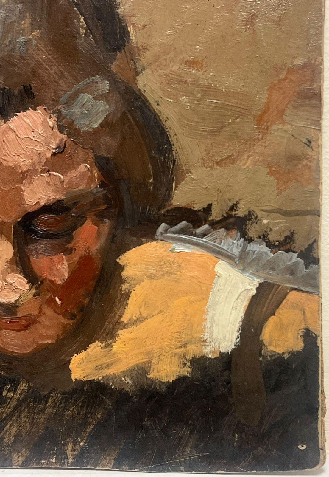 French School1930's French Post Impressionist Oil Portrait Of Woman In Pensive Thoughtmid 20th Century photo for sale