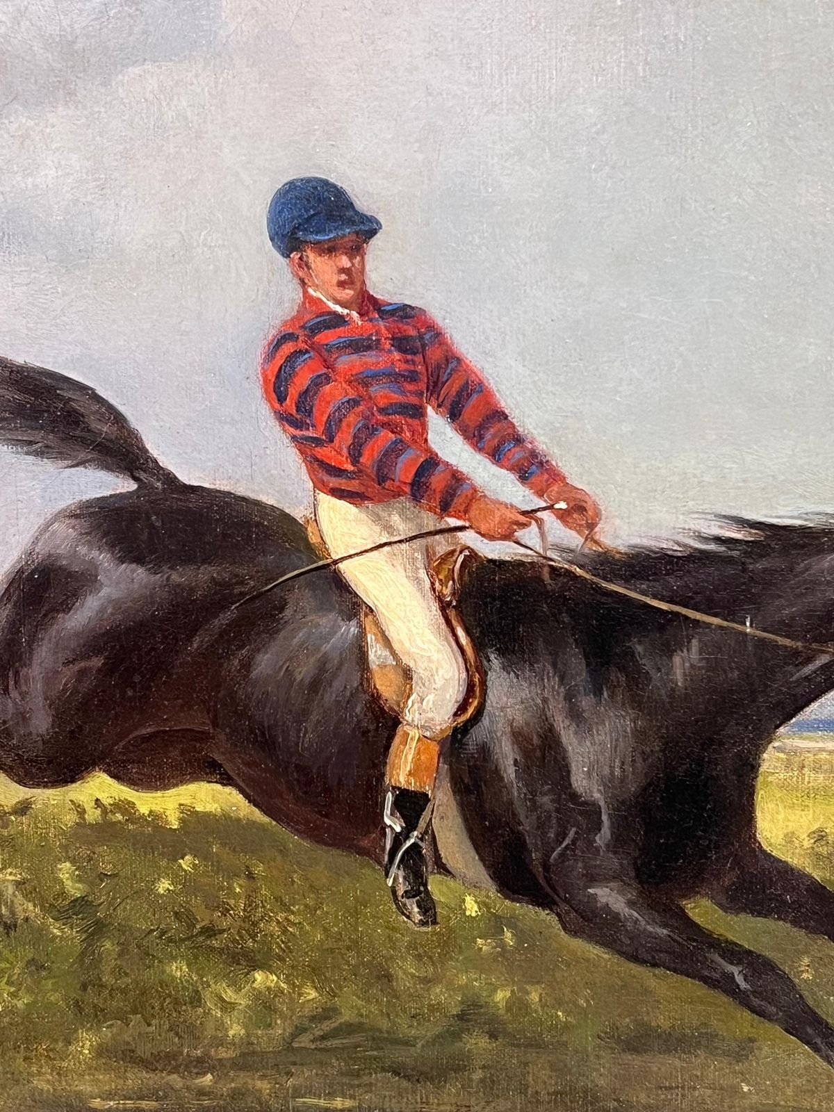 Francois Duyk (Belgian, 19th 20th Century)fine 19th Century Belgian Horse Racing Sporting Art Oil Painting Riders & Horses photo 2239.0