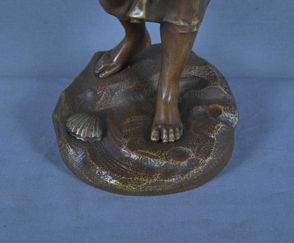 Bronze Sculpture The Fisherwoman Signed H. Giraud – Part 2 19th Century photo vintage