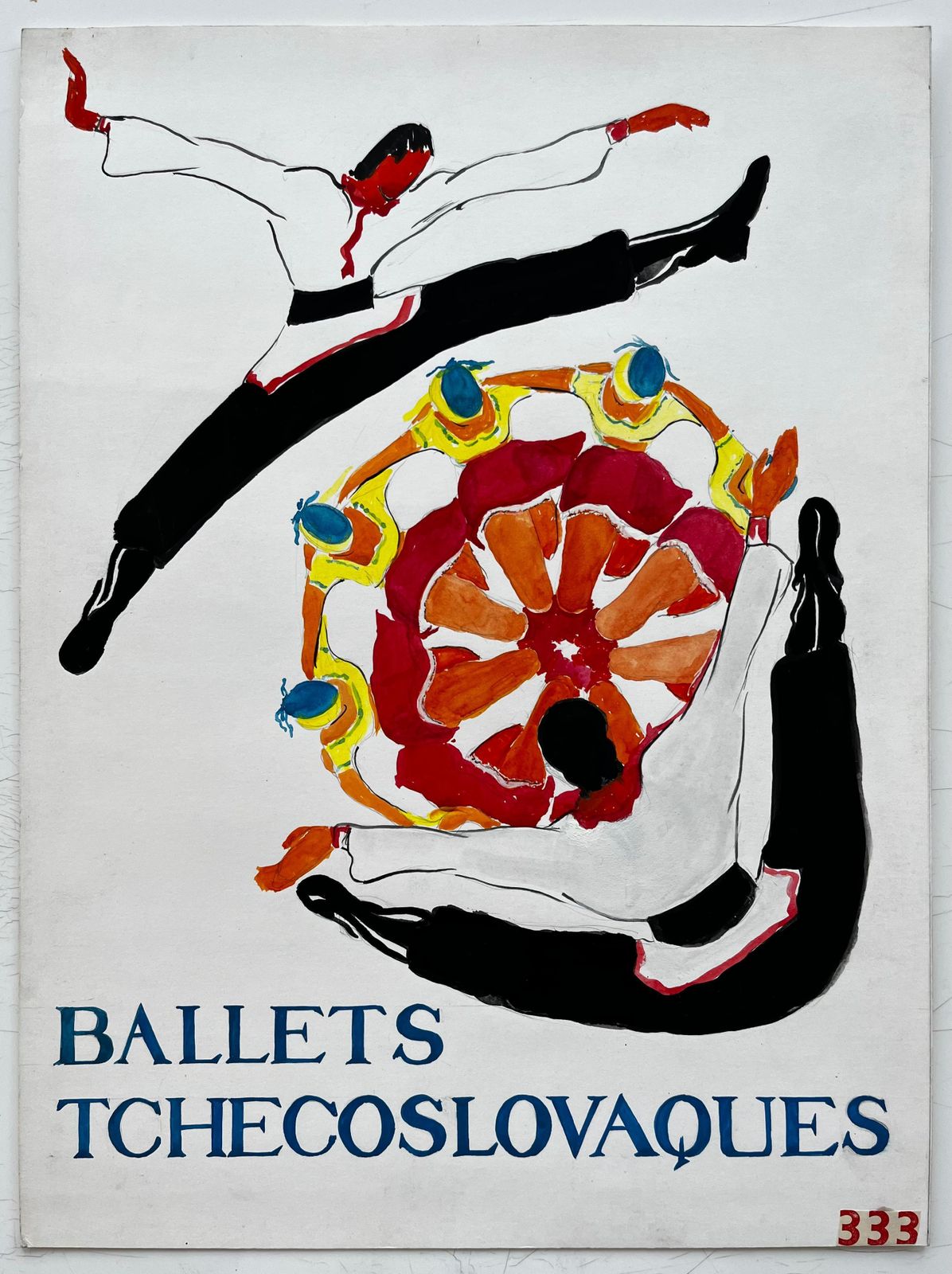 Guy Nicodczechoslovak Ballet Dancers French Modernist Poster Style Dance Painting photo furniture