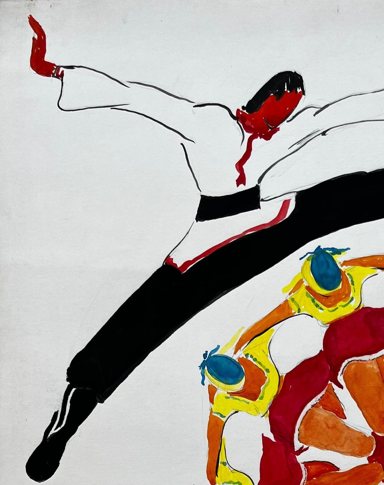 Guy Nicodczechoslovak Ballet Dancers French Modernist Poster Style Dance Painting photo for sale