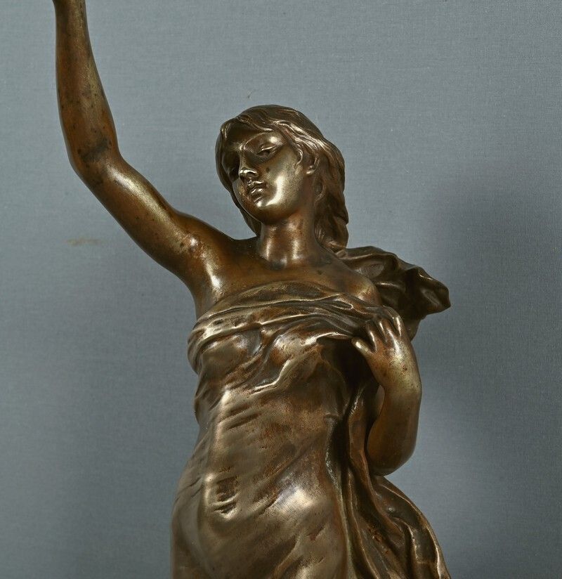Important Bronze Sculpture The Morning Star Signed A. Gaudez  Late 19th Century photo buy