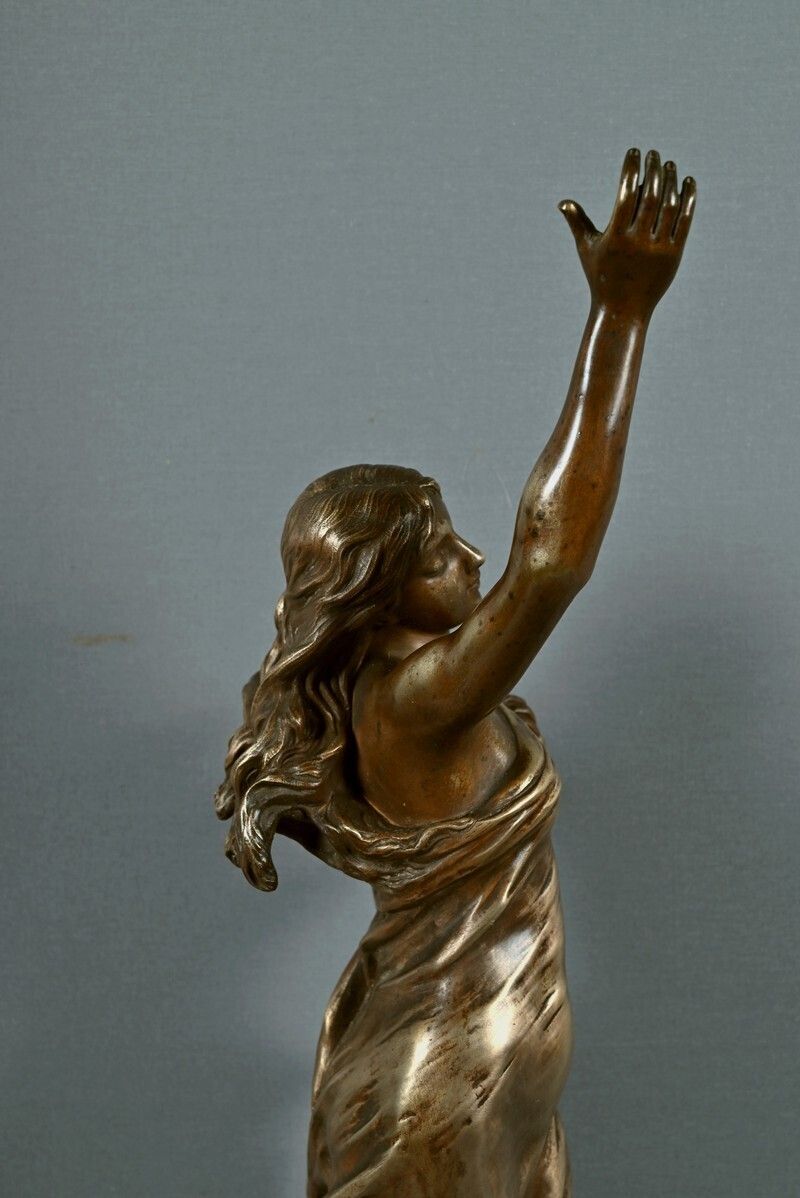 1110.0 Important Bronze Sculpture The Morning Star Signed A. Gaudez  Late 19th Century photo