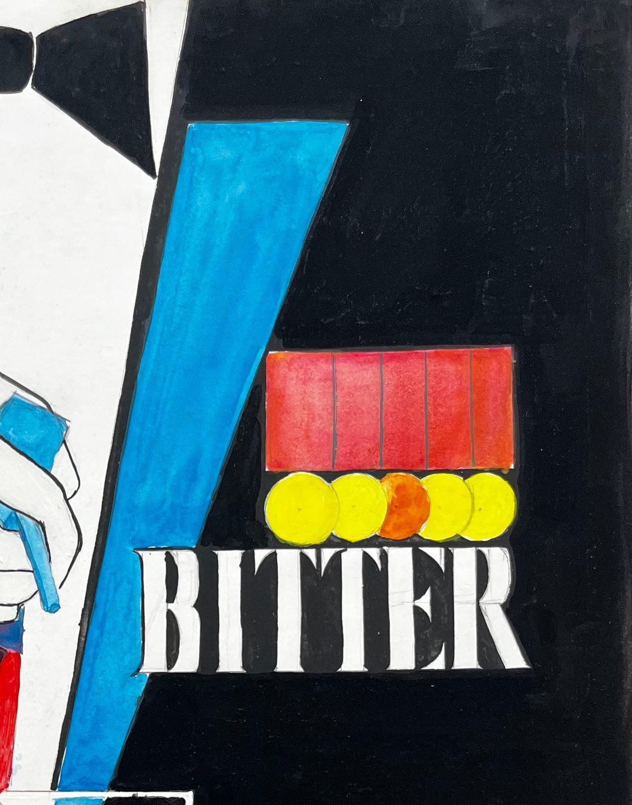 Guy Nicodmartini And Rossi Bitter French Modernist Cocktail Advertising Style Painting photo for sale