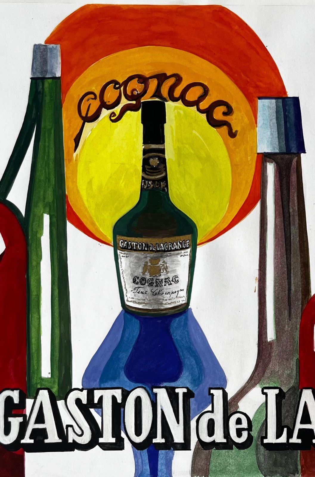 Guy Nicodvintage Modernist French Advertising Poster Design For Gaston De Lagrange Cognac photo buy