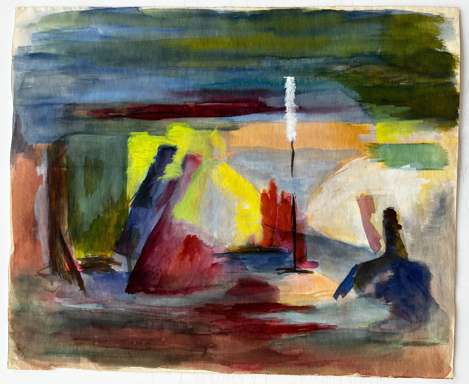 Guy Nicoddancing Couple In Evening Dress French Modernist Abstract Gouache photo furniture