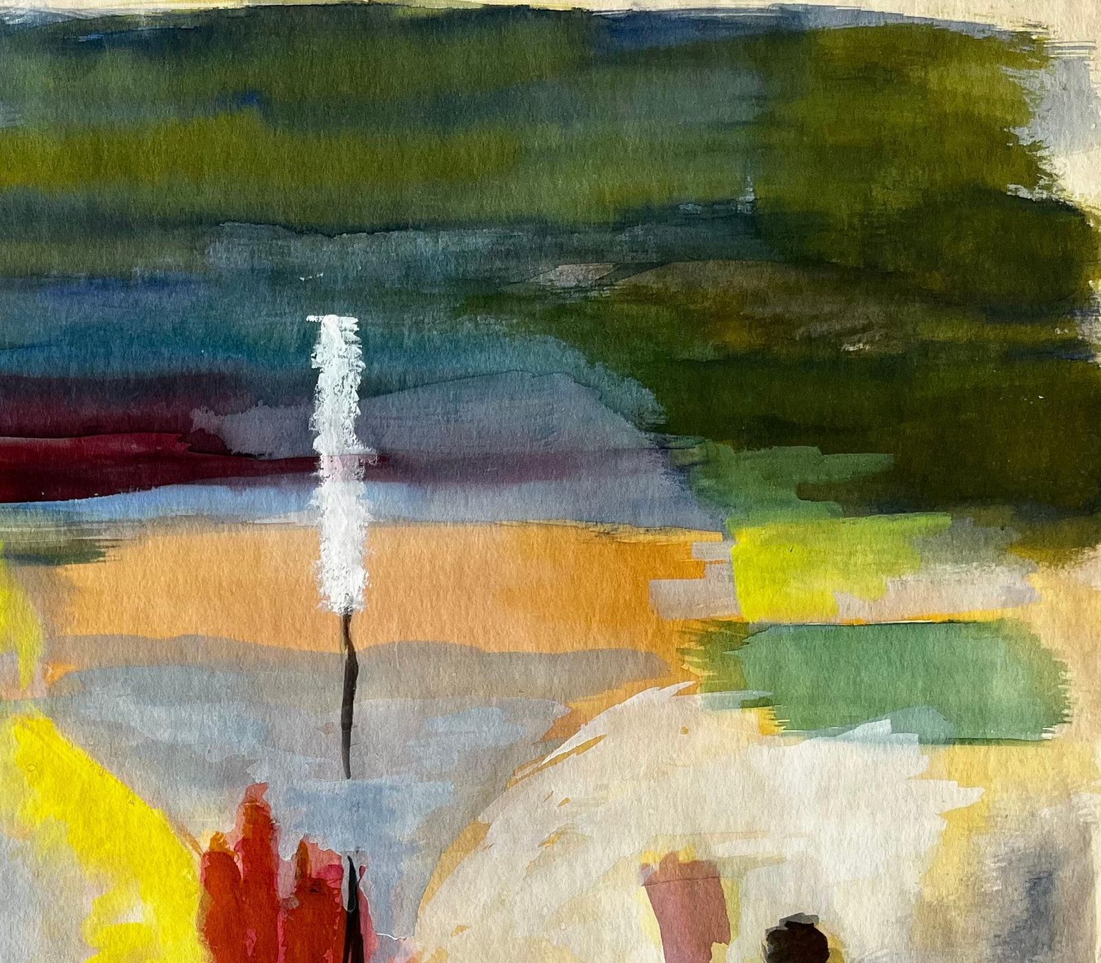 Guy Nicoddancing Couple In Evening Dress French Modernist Abstract Gouache photo Art