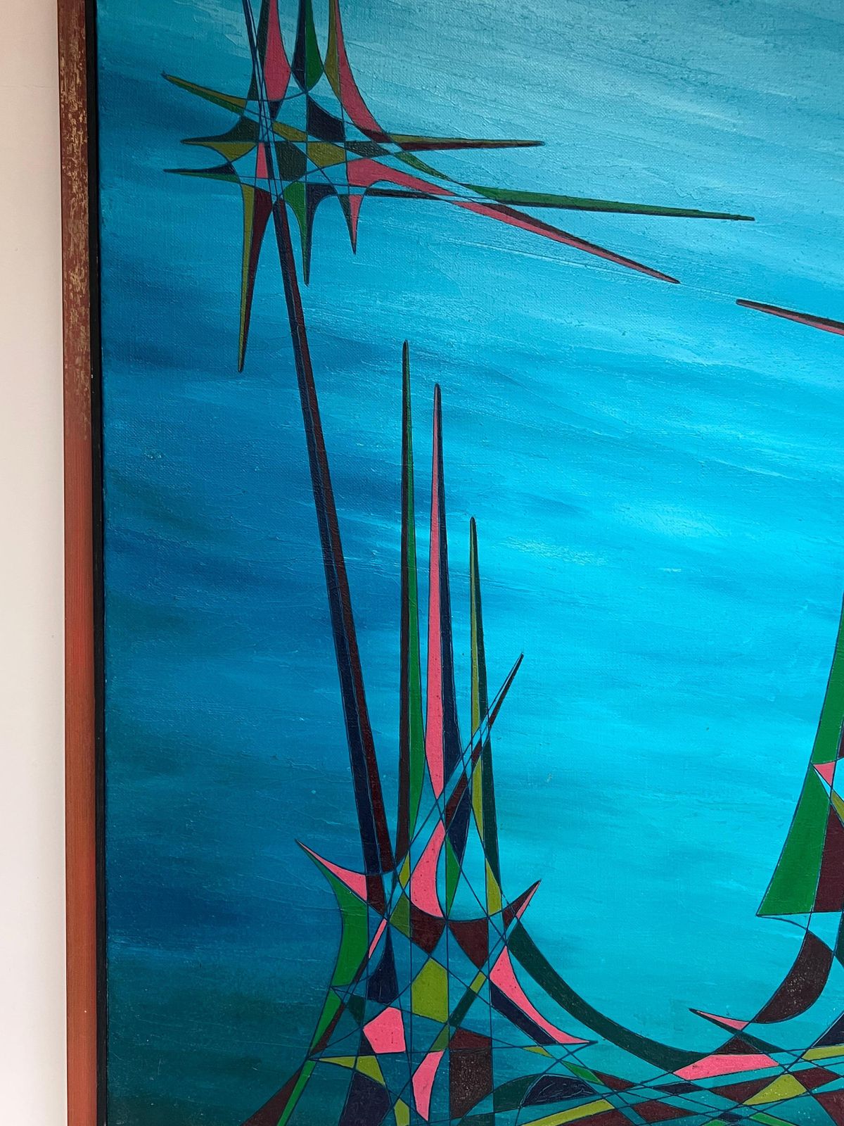 Serge Guerin (1916)20th Century French Geometric Abstract Surrealist Composition Large Oil Painting photo 911.0