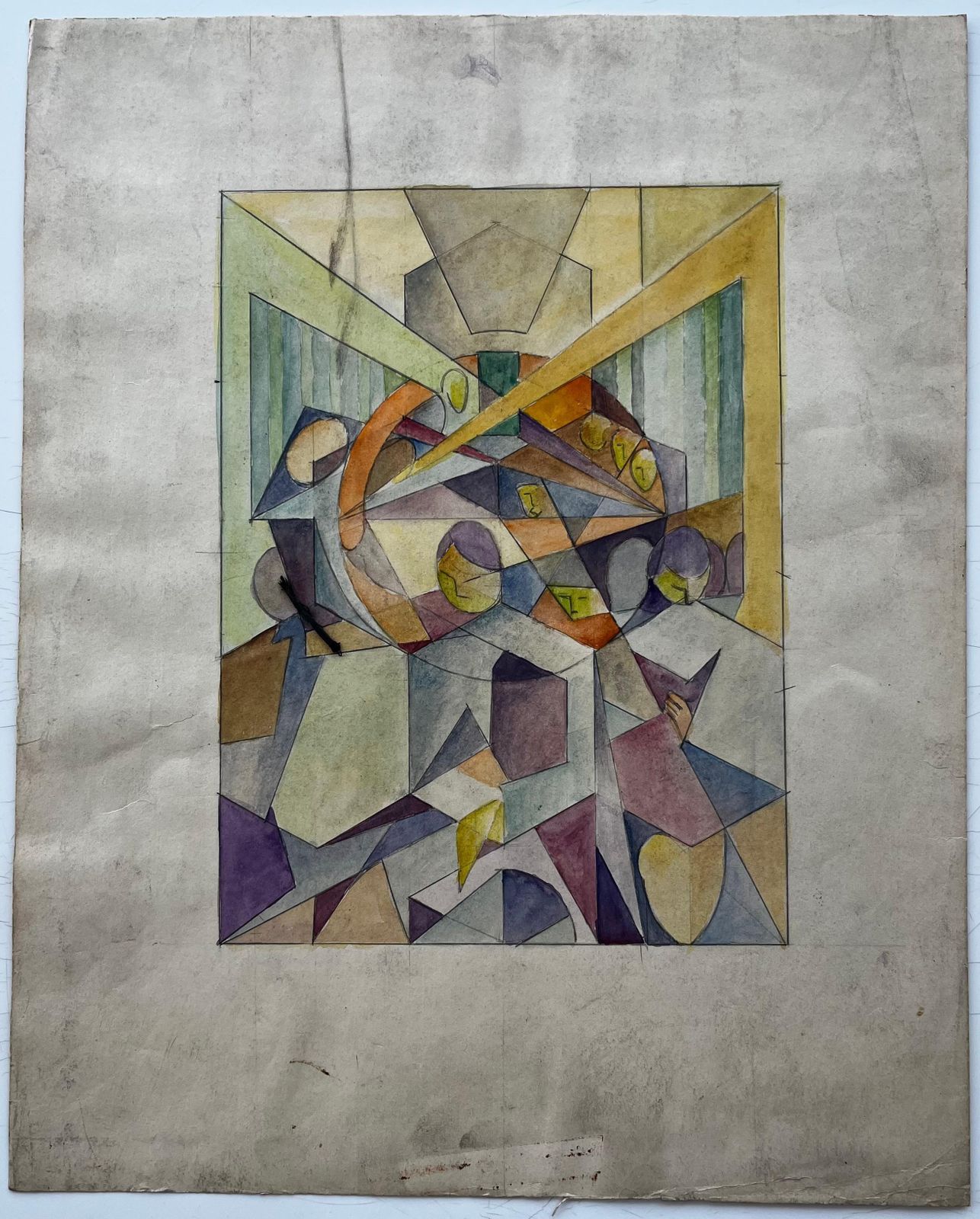 Guy Nicodcubist French Abstract Geometric Composition With Spheres Figures photo furniture