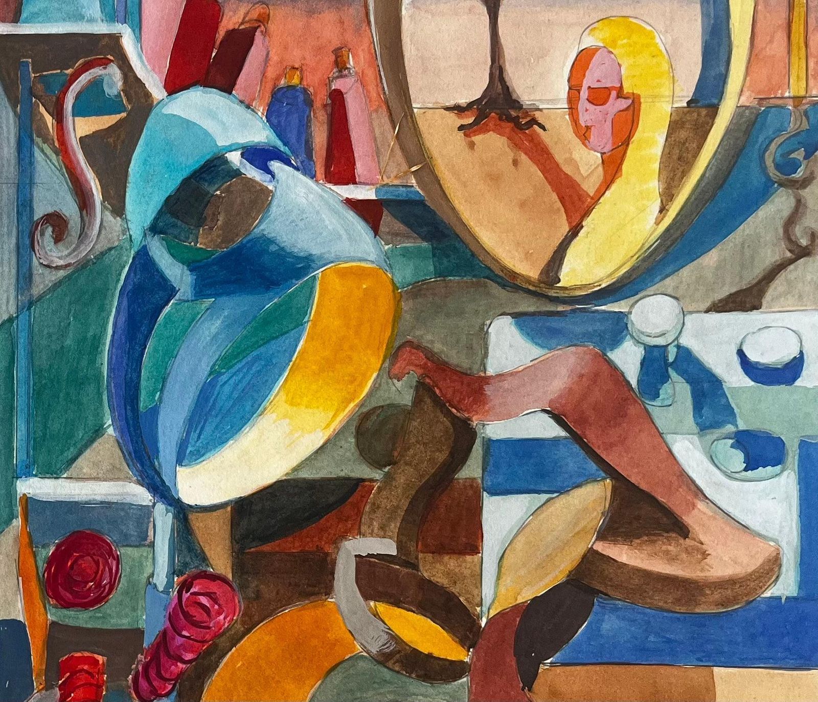 Guy Nicod Cubist Artist Studio With Sewing Mannequins Spools Of Thread And Surreal Mirror photo buy