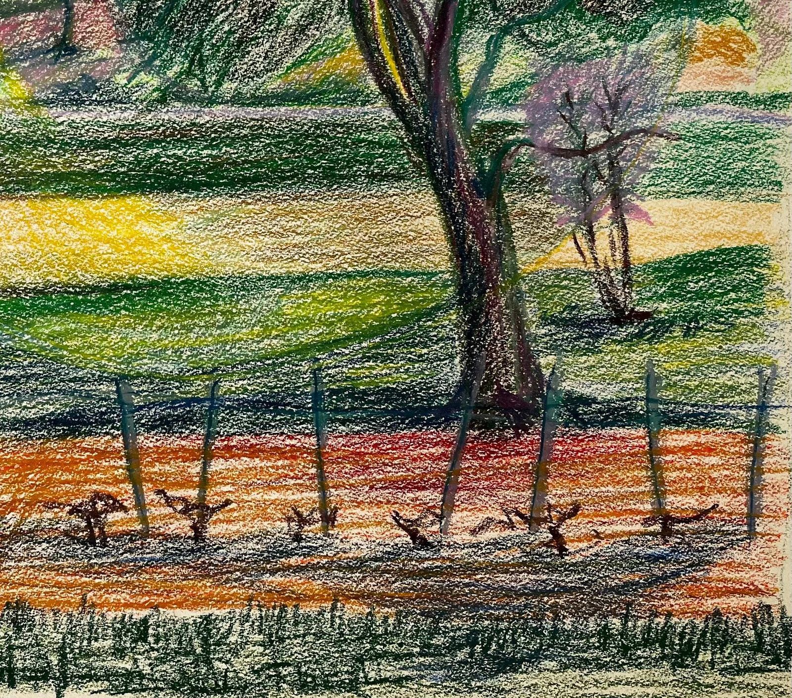 Guy Nicod French Spring Landscape With Blossoming Trees Vineyard And Distant Village photo vinterior