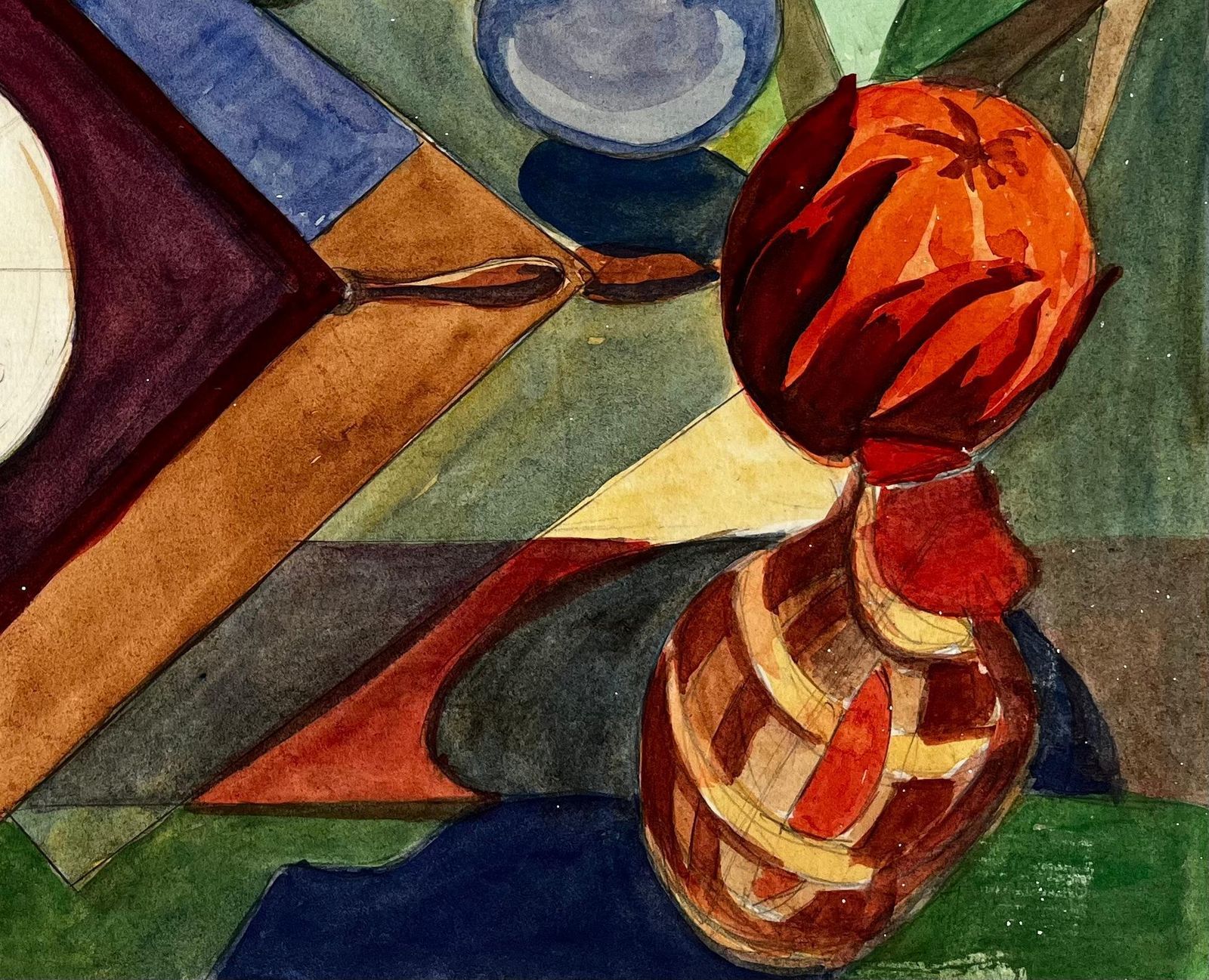 Guy Nicod Cubist Abstract Still Life With Vase Fruit photo for sale