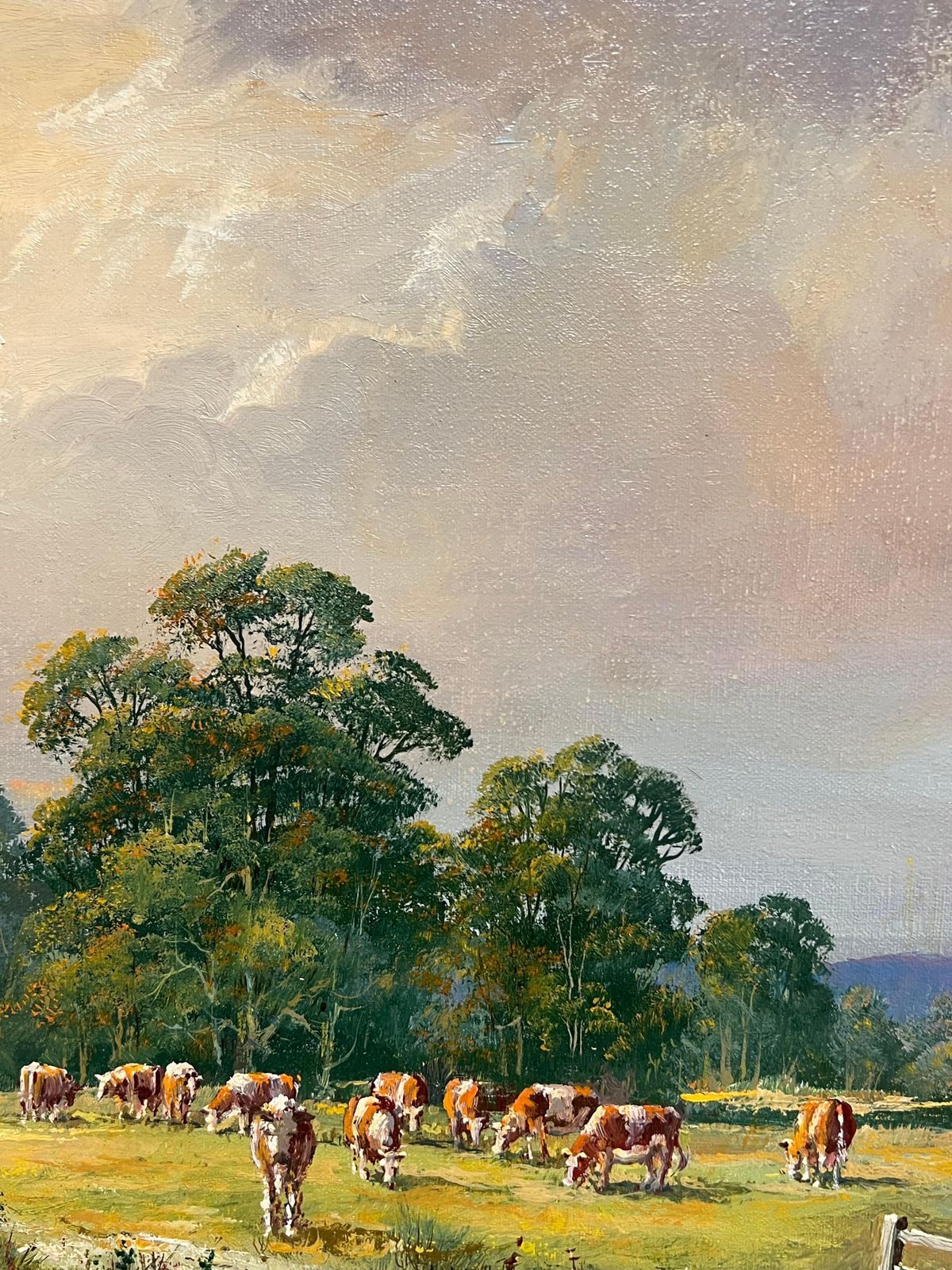 Don Vaughanlarge Traditional English Summer Pastoral Cattle River Landscape Oil Painting photo Art