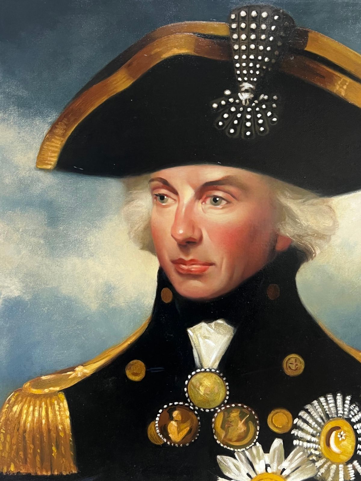 John Edwardsportrait Of Lord Nelson Fine British Oil Painting On Canvas, Signed photo vinterior