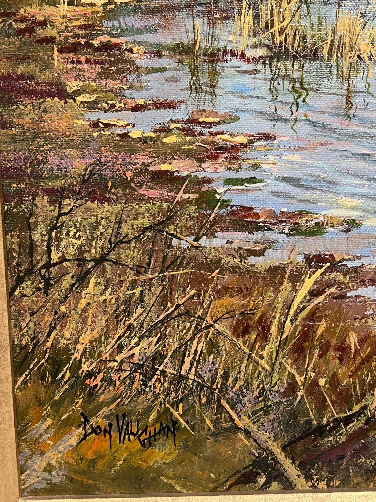 Don Vaughanlarge Traditional English Summer River Landscape Oil Painting Swans Cygnets photo Art