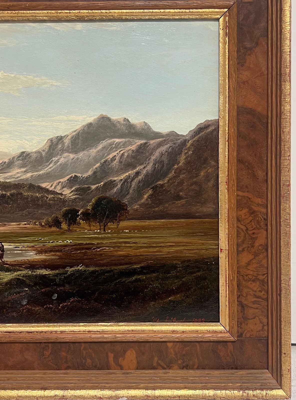 Charles Leslie Fine Victorian Signed Oil Welsh Mountains Lake Panoramic North Wales Landscape1882 photo for sale