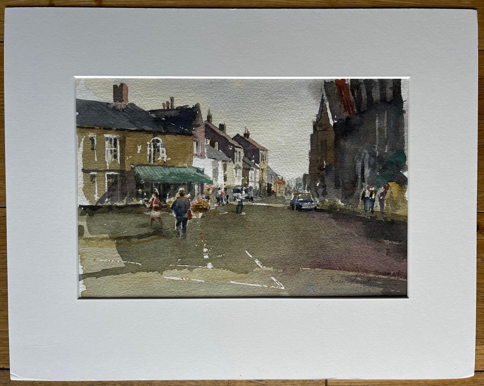 Anthony Herberttowards The Sea At Southwold With Church And High Street Figures Watercolour photo furniture