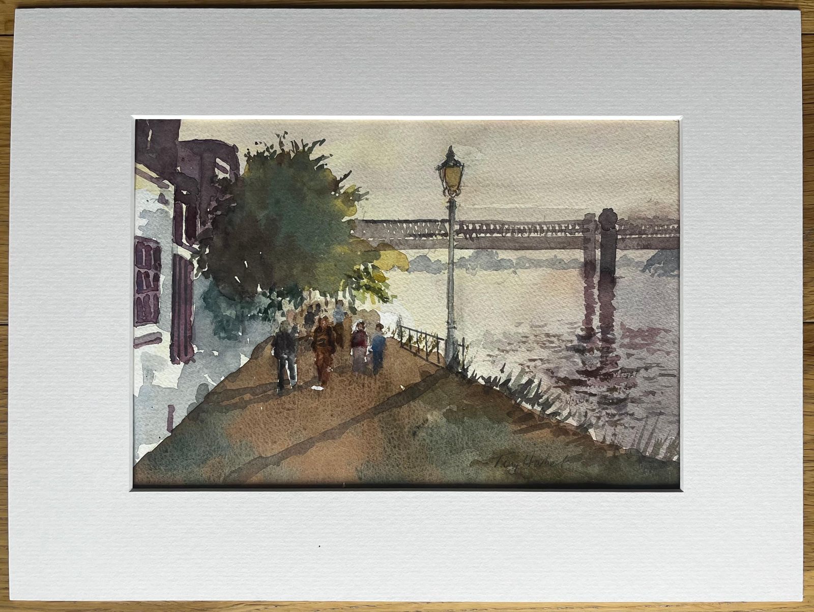 Anthony Herbertstrand On The Green Thames Riverside Walk With Figures And Footbridge photo furniture
