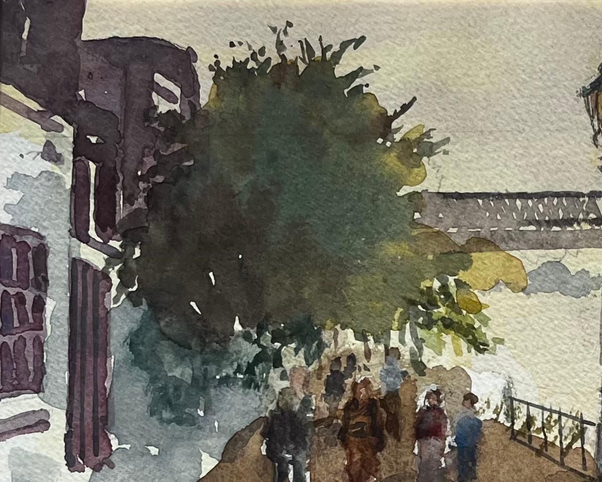 Anthony Herbertstrand On The Green Thames Riverside Walk With Figures And Footbridge photo Art